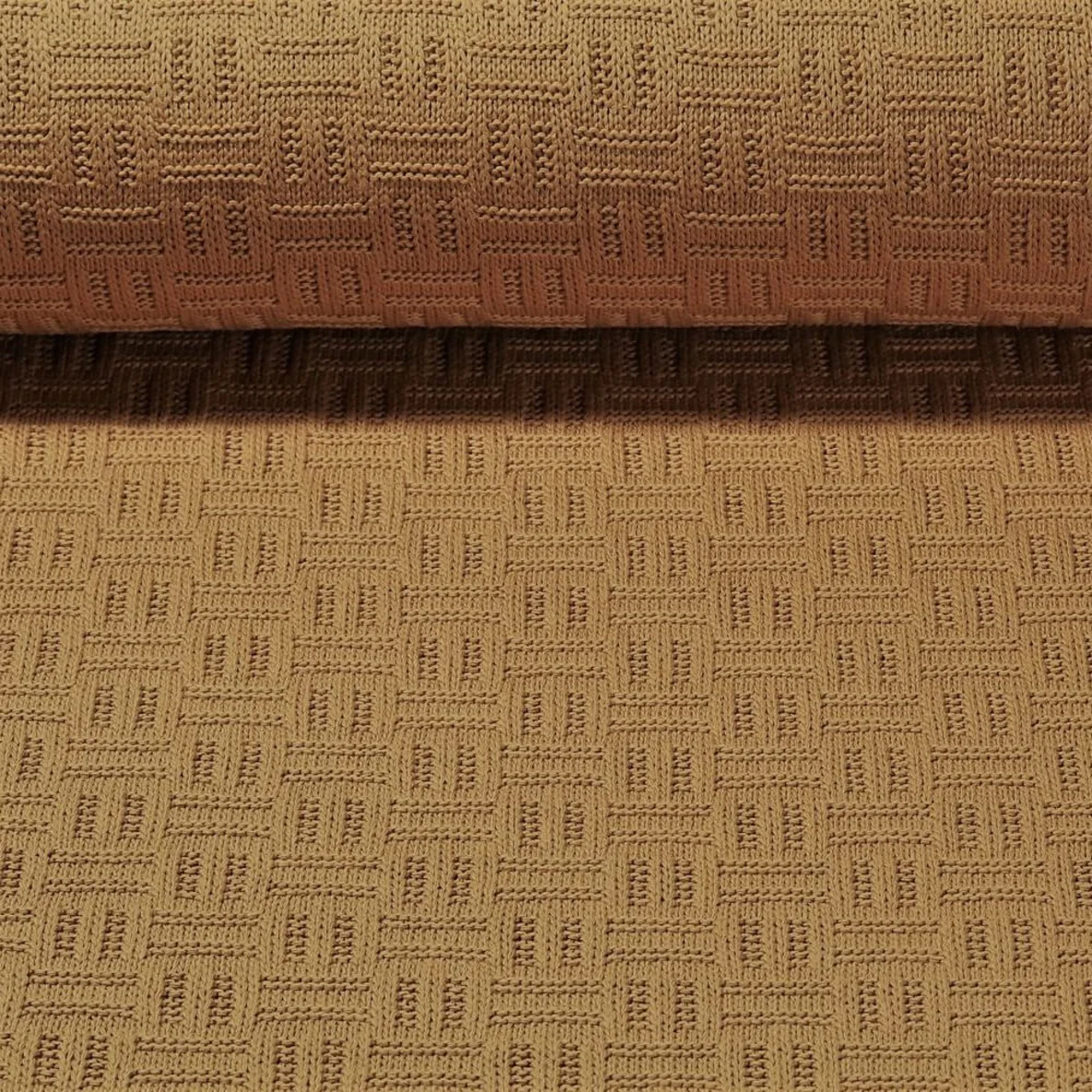 Flecht-Stricksweat Doubleface Kurkuma