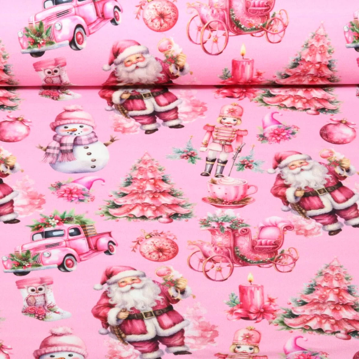 French Terry X-Mas Poesie Rosa