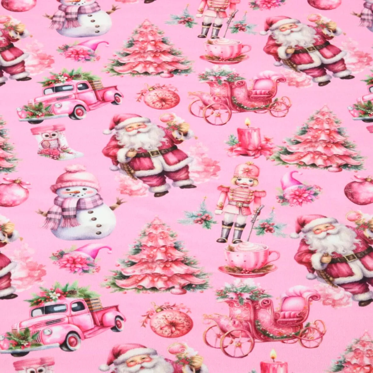 French Terry X-Mas Poesie Rosa