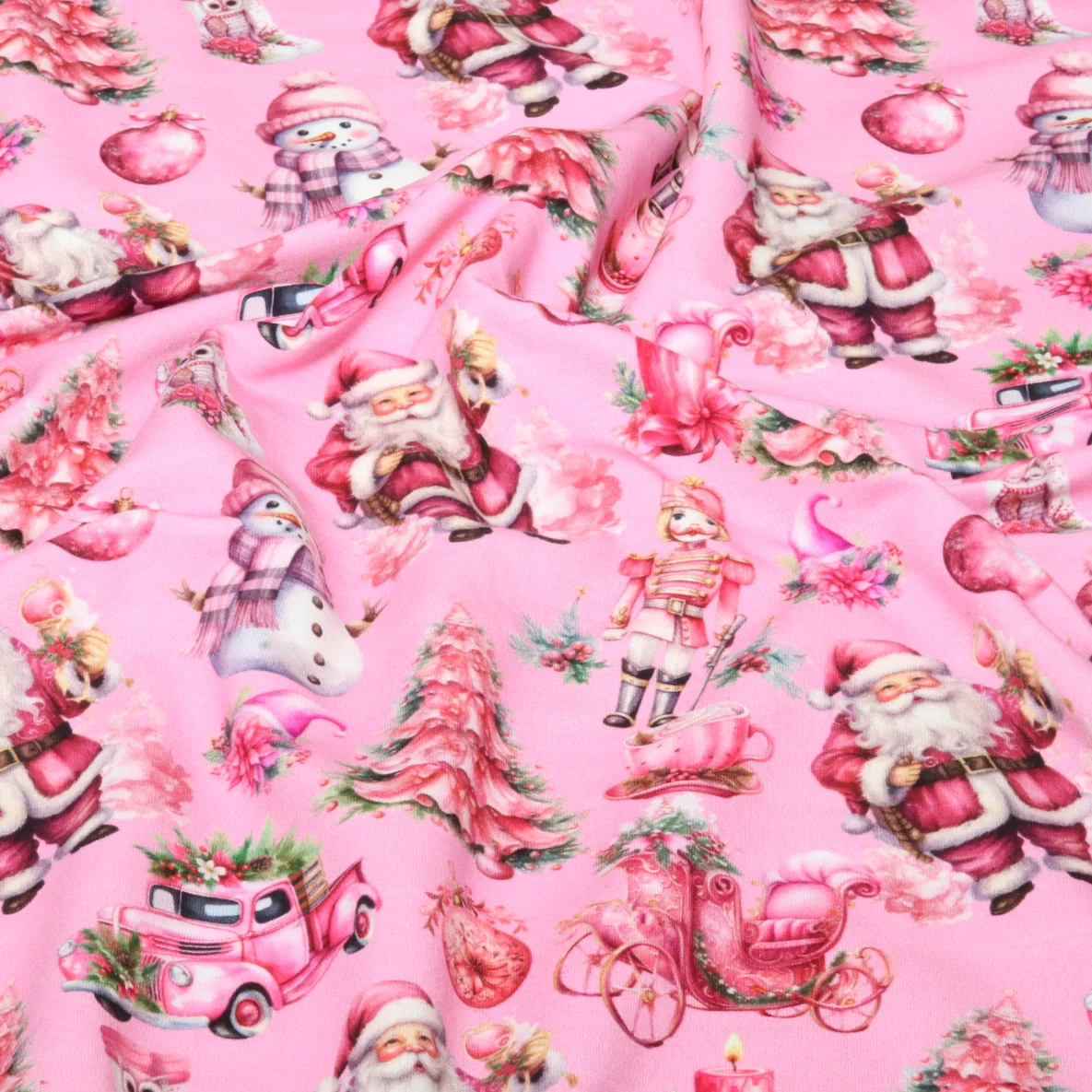 French Terry X-Mas Poesie Rosa