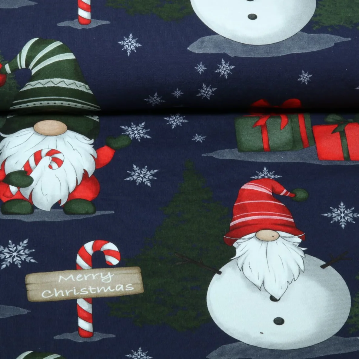 French Terry X-Mas Zwerge XL Blau