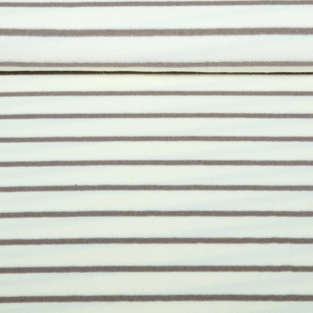 Frottee Jersey Streifen Ecru Taupe Garngefärbt