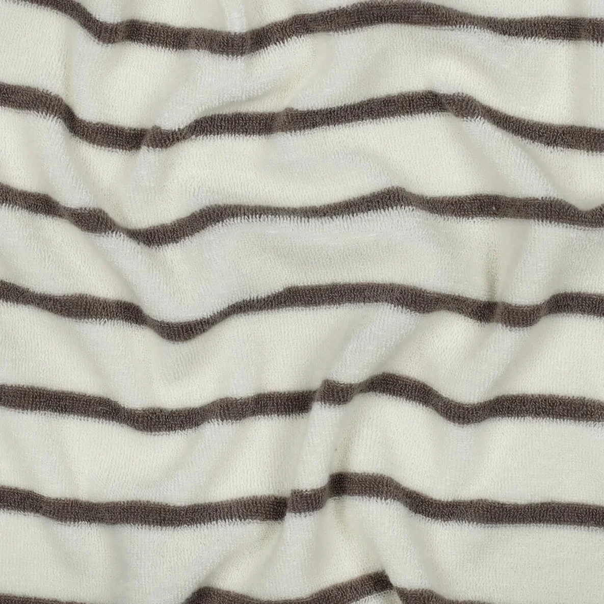 Frottee Jersey Streifen Ecru Taupe Garngefärbt