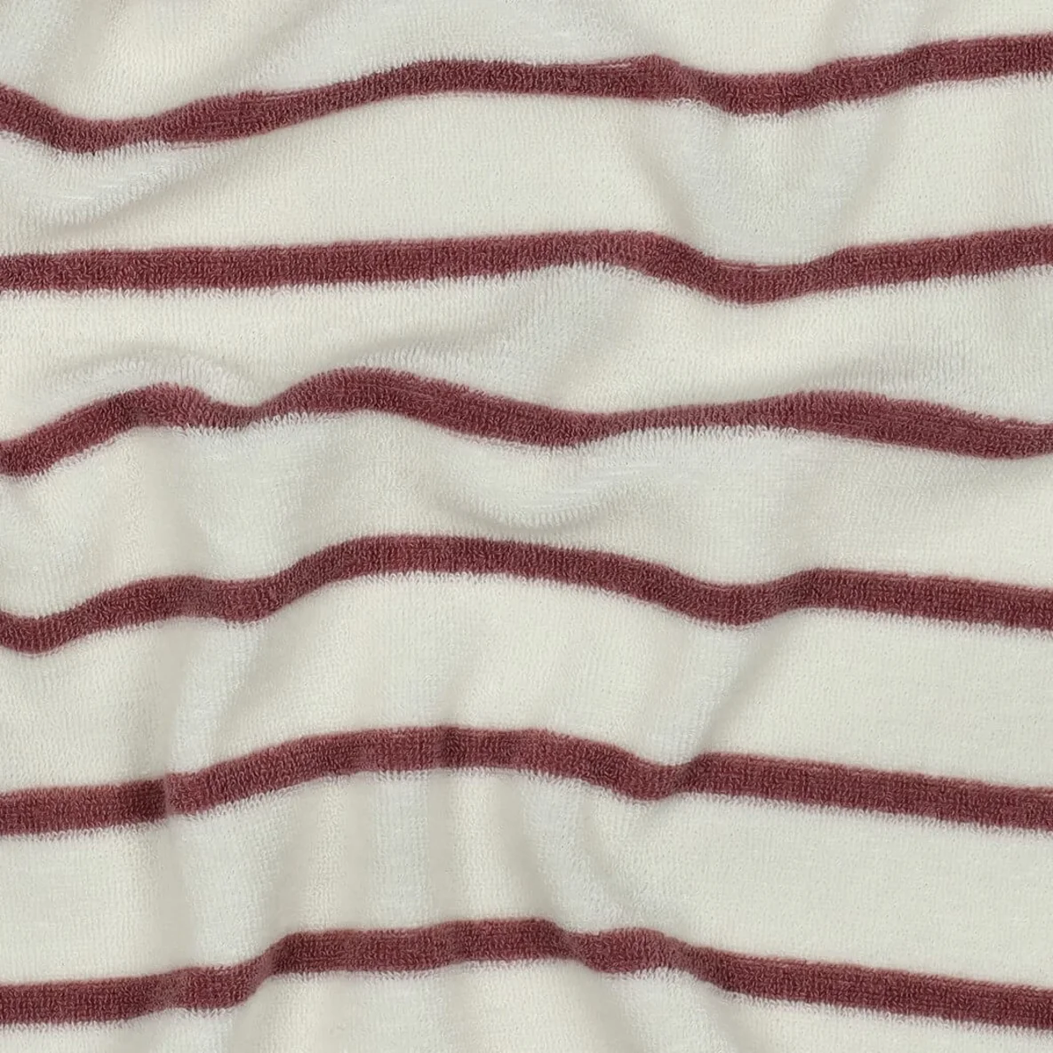 Frottee Jersey Streifen Ecu Mauve Garngefärbt