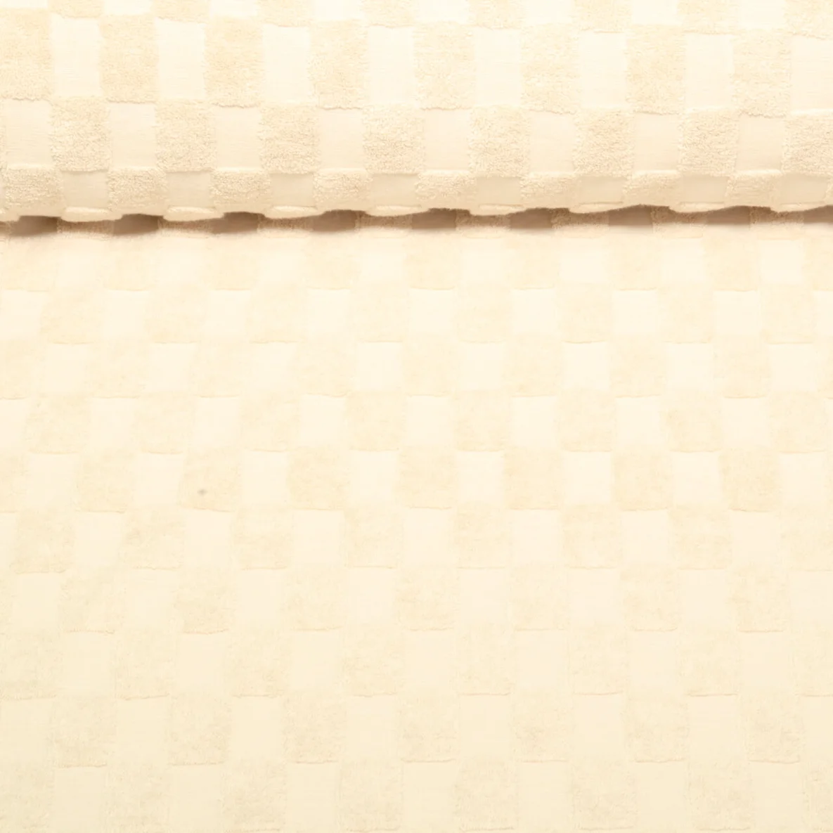 Frottee Jersey Ton-in-Ton Karo Beige