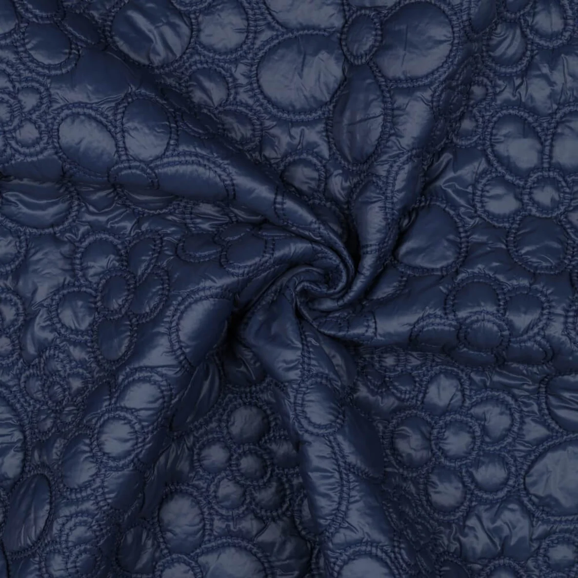 Gesteppter Jackenstoff Blumen Blau