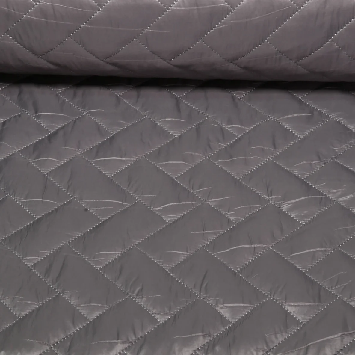 Gesteppter Jackenstoff Geflochten Uni Grau