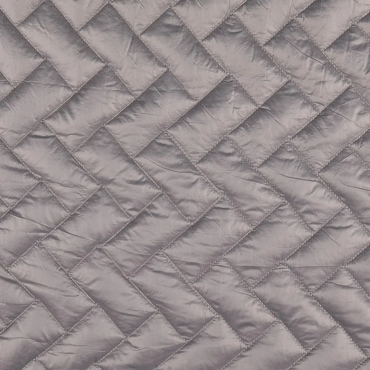 Gesteppter Jackenstoff Geflochten Uni Grau