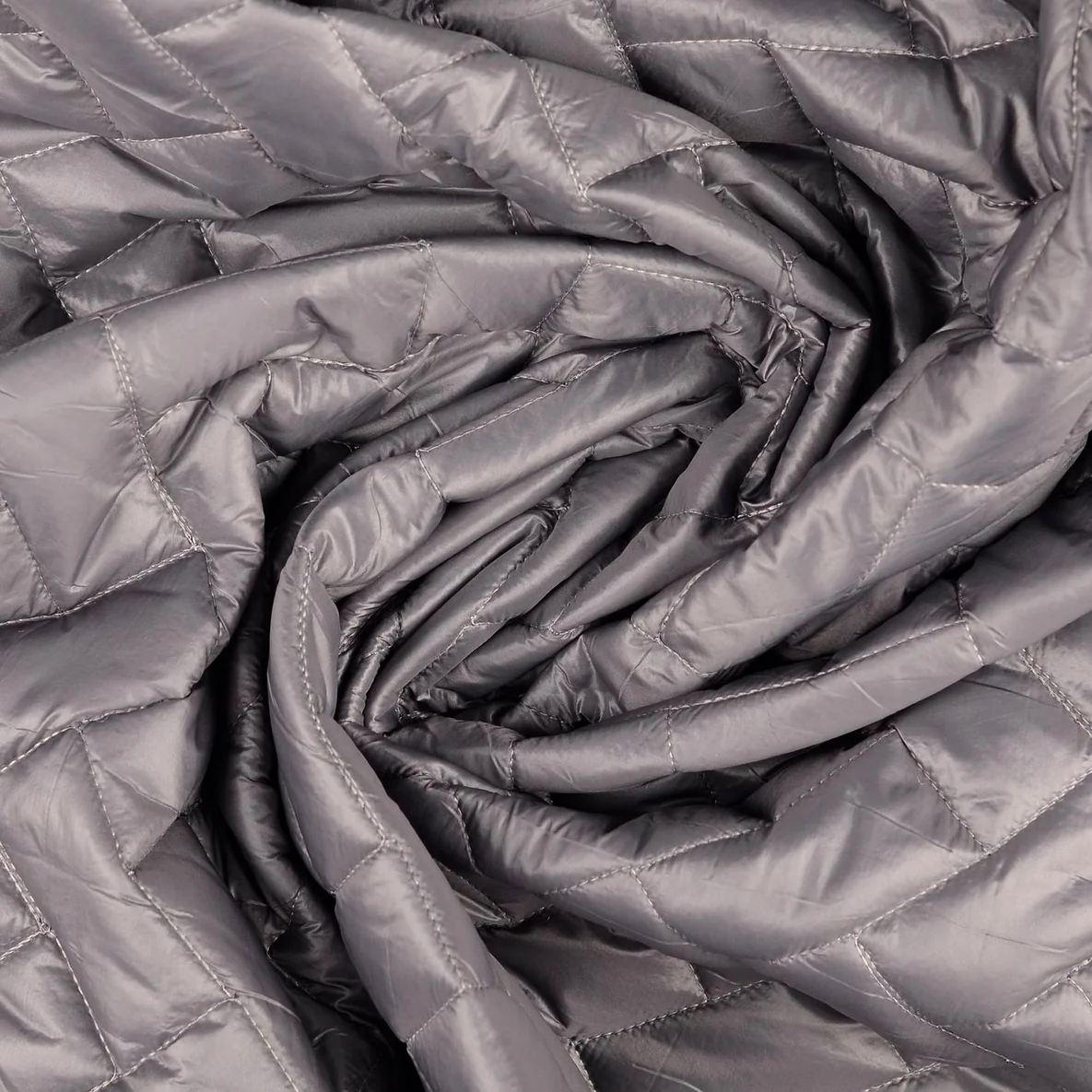 Gesteppter Jackenstoff Geflochten Uni Grau