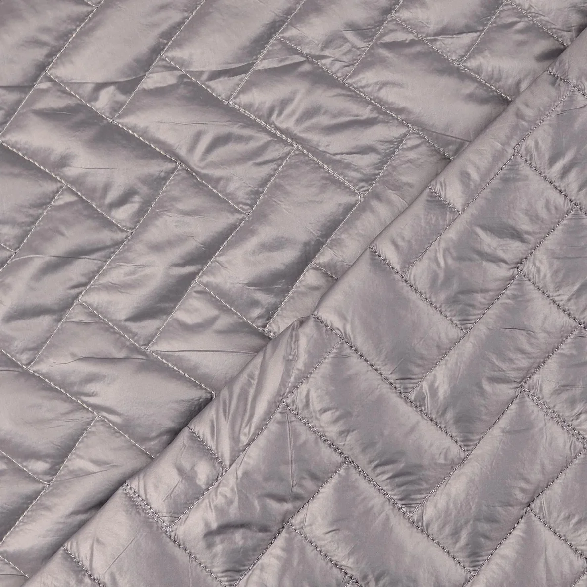 Gesteppter Jackenstoff Geflochten Uni Grau