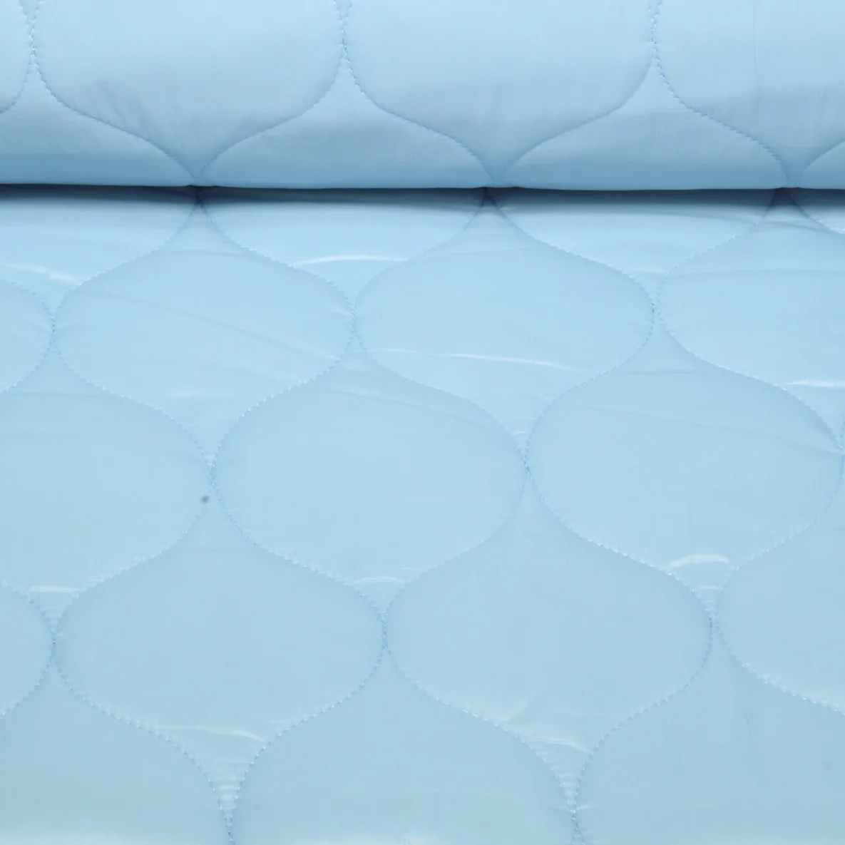 Gesteppter Jackenstoff - Hellblau Wattiert