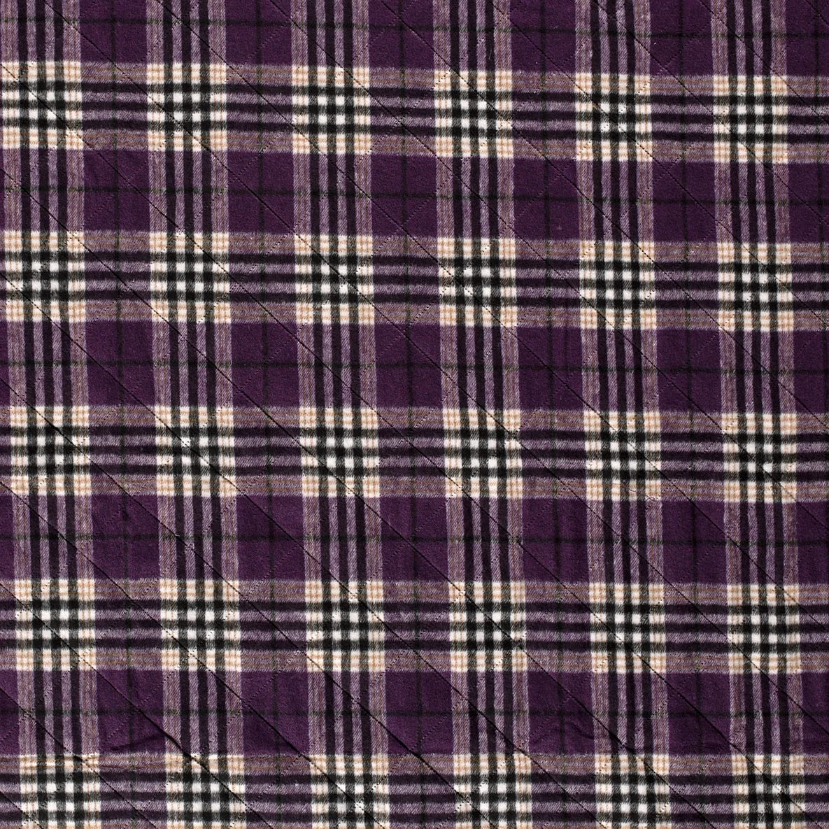 Gesteppter Jackenstoff Jacquard Karo Violett