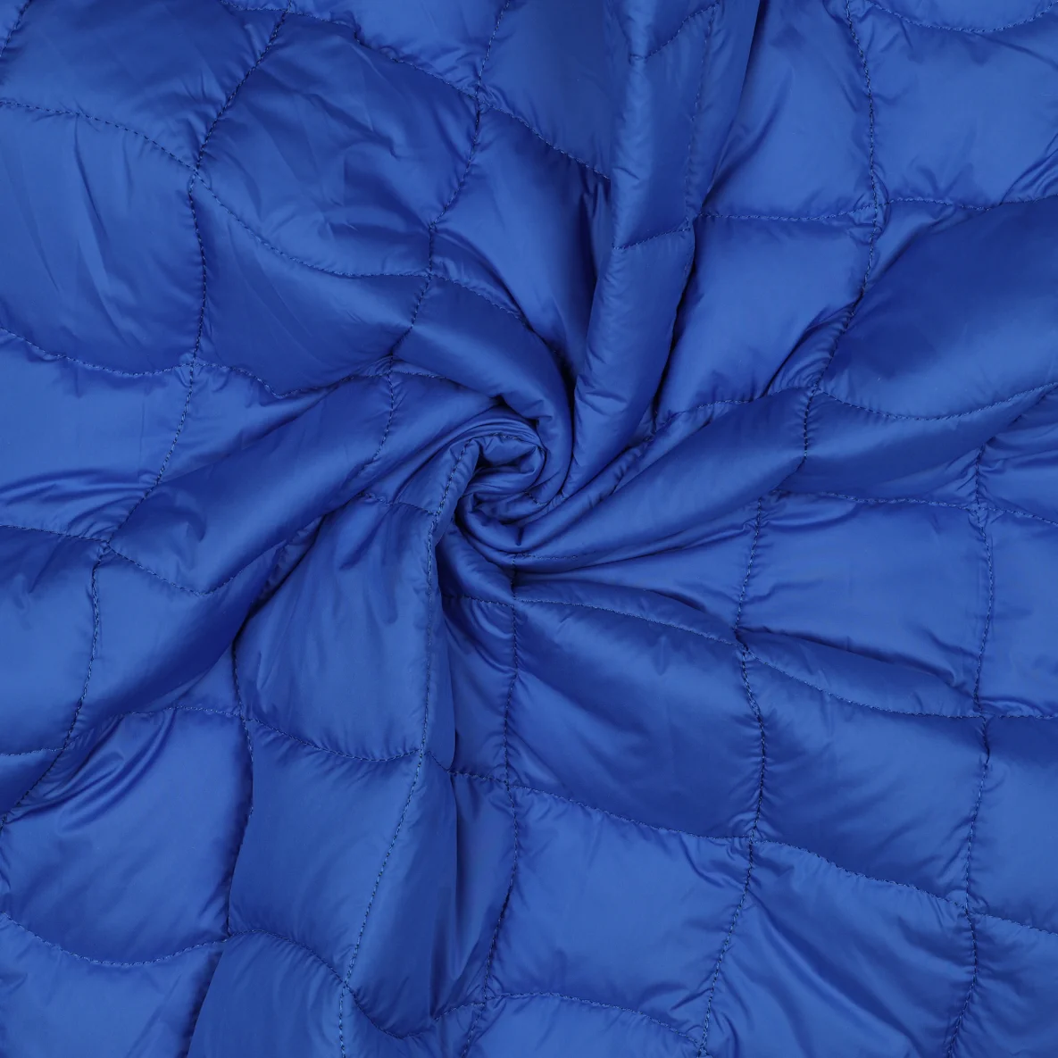 Gesteppter Jackenstoff Quadrate Blau Neon Gelb