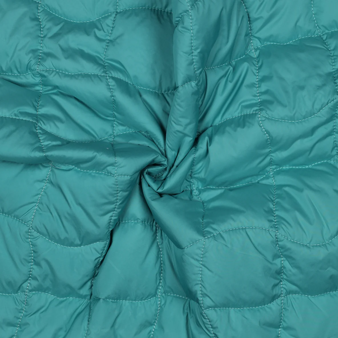 Gesteppter Jackenstoff Quadrate Grün Pink