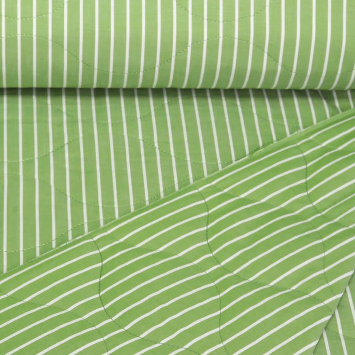 Gesteppter Jackenstoff Sommerstepp Doubleface Streifen Grün