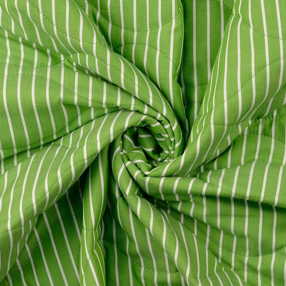 Gesteppter Jackenstoff Sommerstepp Doubleface Streifen Grün