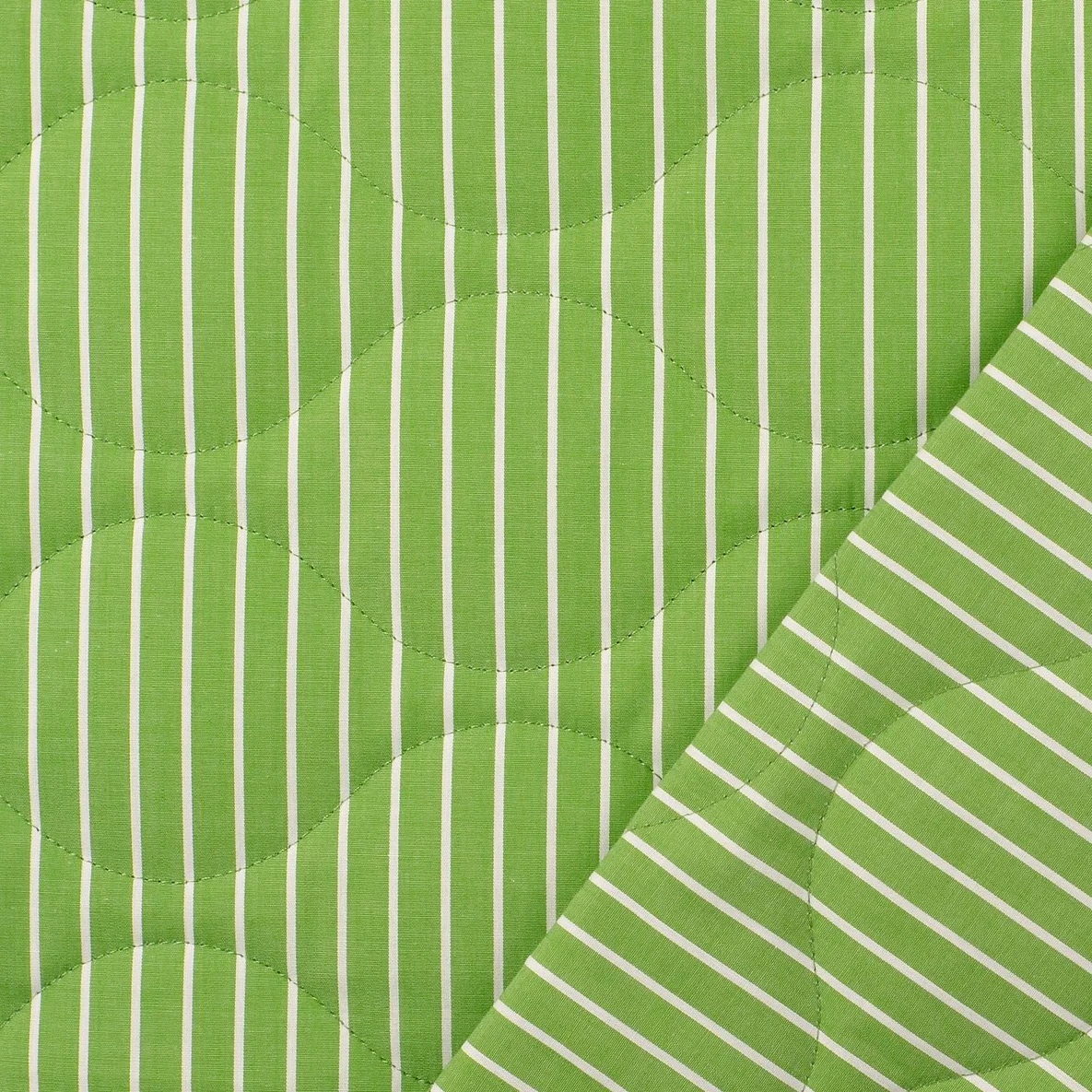 Gesteppter Jackenstoff Sommerstepp Doubleface Streifen Grün