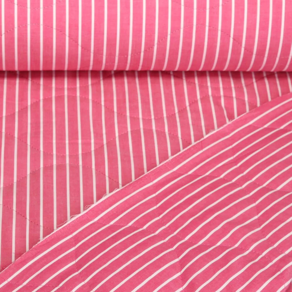 Gesteppter Jackenstoff Sommerstepp Doubleface Streifen Pink