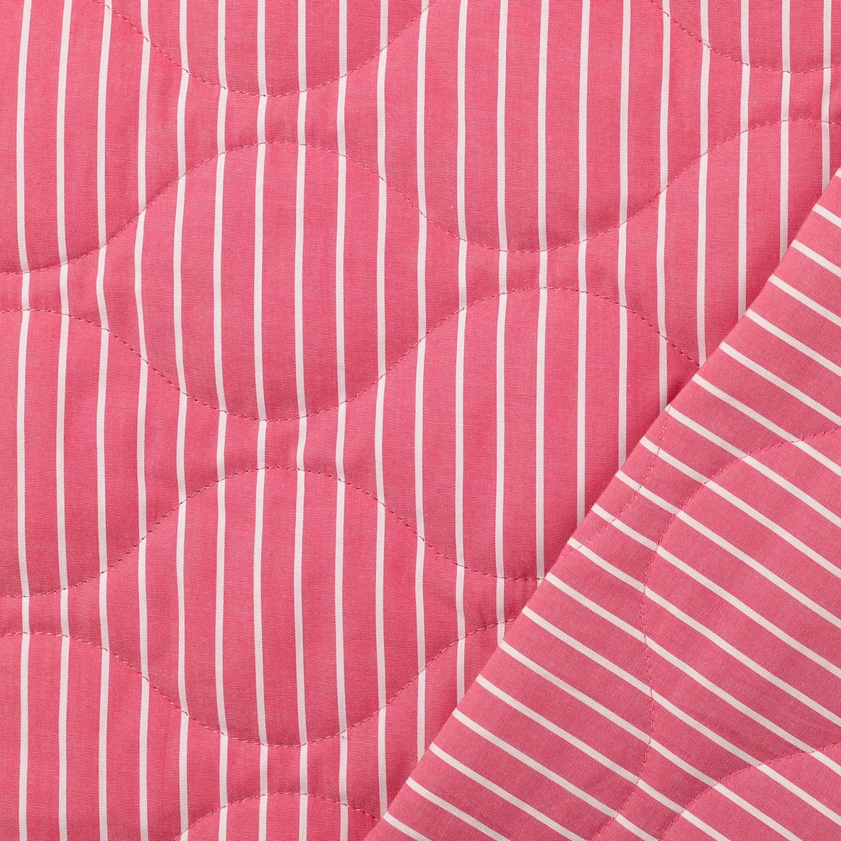 Gesteppter Jackenstoff Sommerstepp Doubleface Streifen Pink