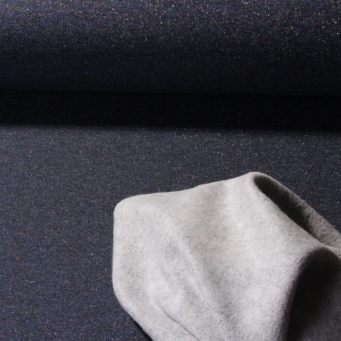 Glitzersweat "Emma" Navy Melange Multicolor Glitter