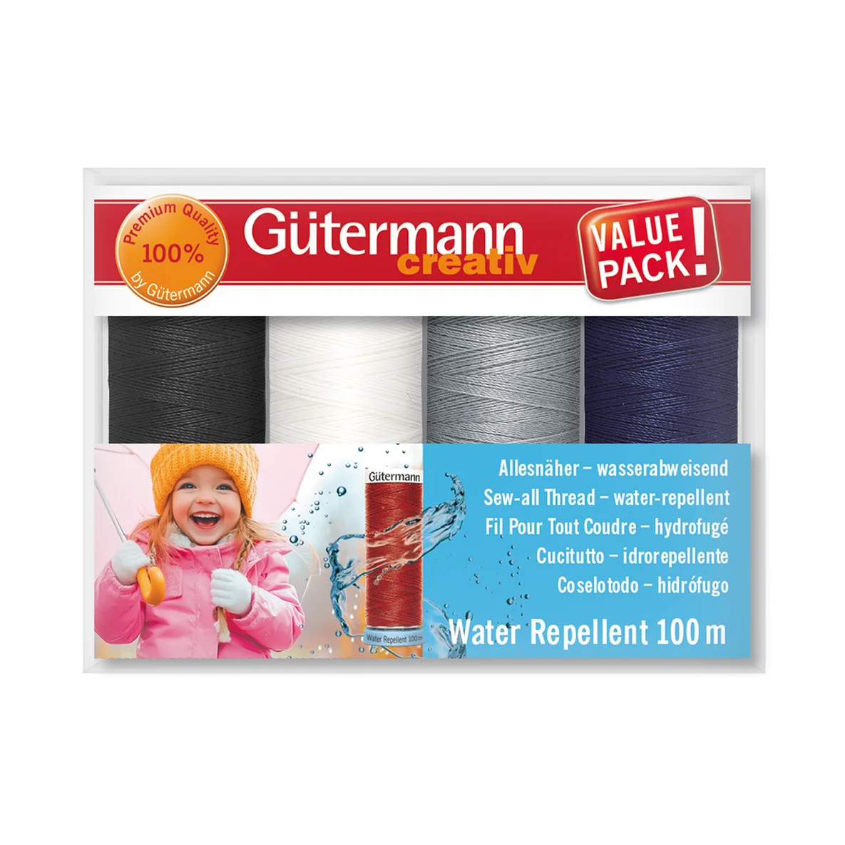 Gütermann Allesnäher Water Repellent Set Neutral 4x100m