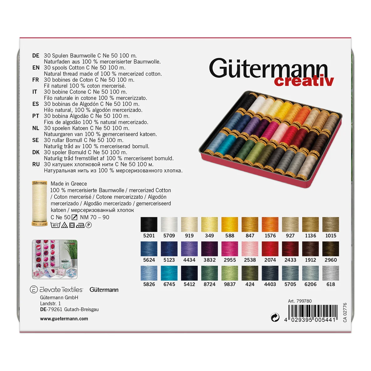 Gütermann Cotton-Box 30 Spulen á 100m