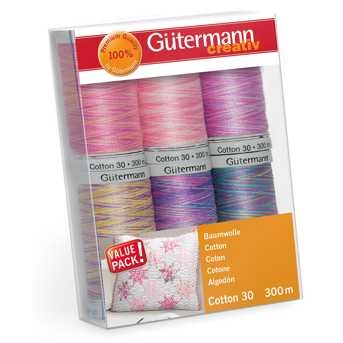 Gütermann Cotton-Set Rosa-Lila 6x300m