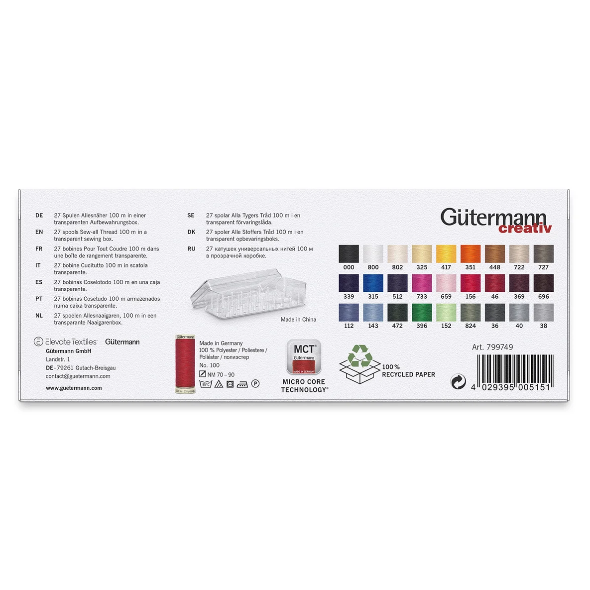 Gütermann Nähfaden-Set Allesnäher in einer transparenten Box
