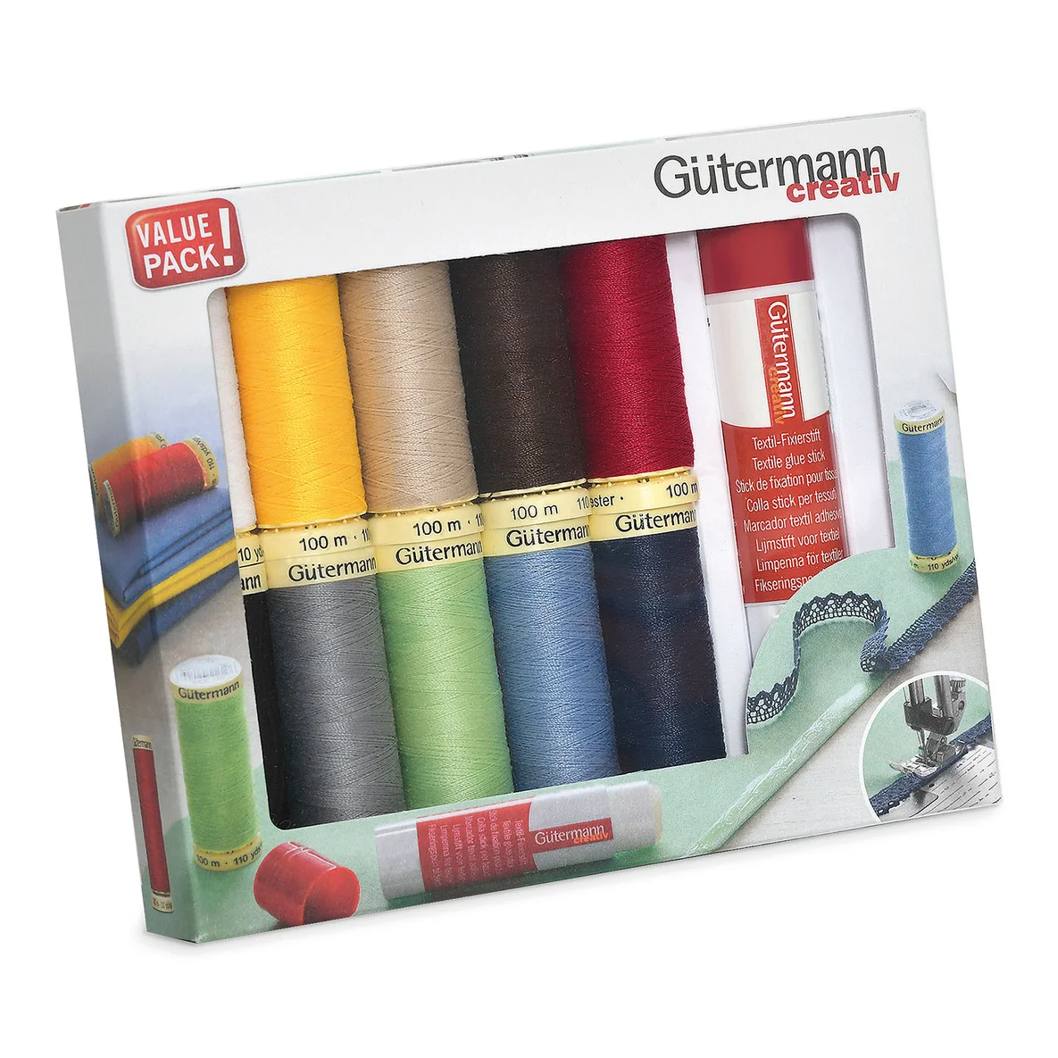 Gütermann Nähfaden-Set mit Textil-Fixierstift
