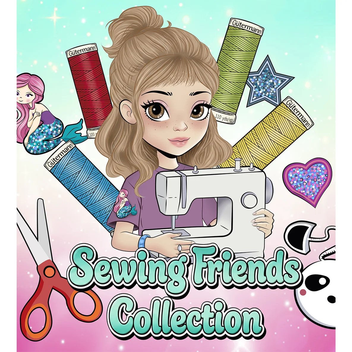 Gütermann Set Sewing Friends Collection 8x100m mit 3 Applikationen