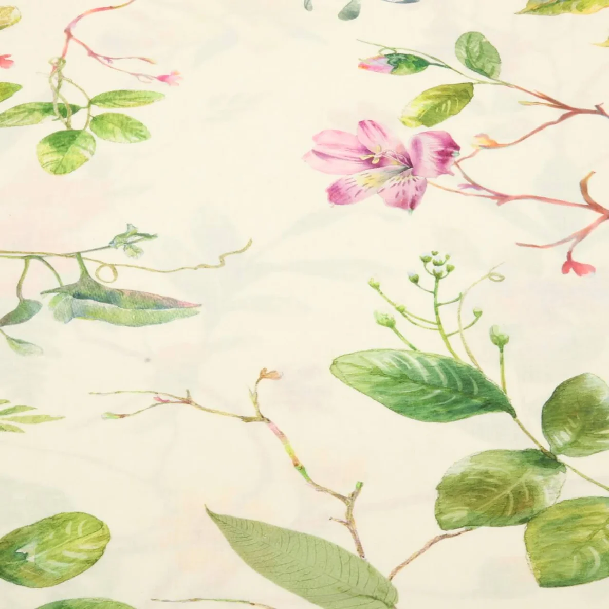 Halbleinen Sanforisiert Wildblumen Ecru