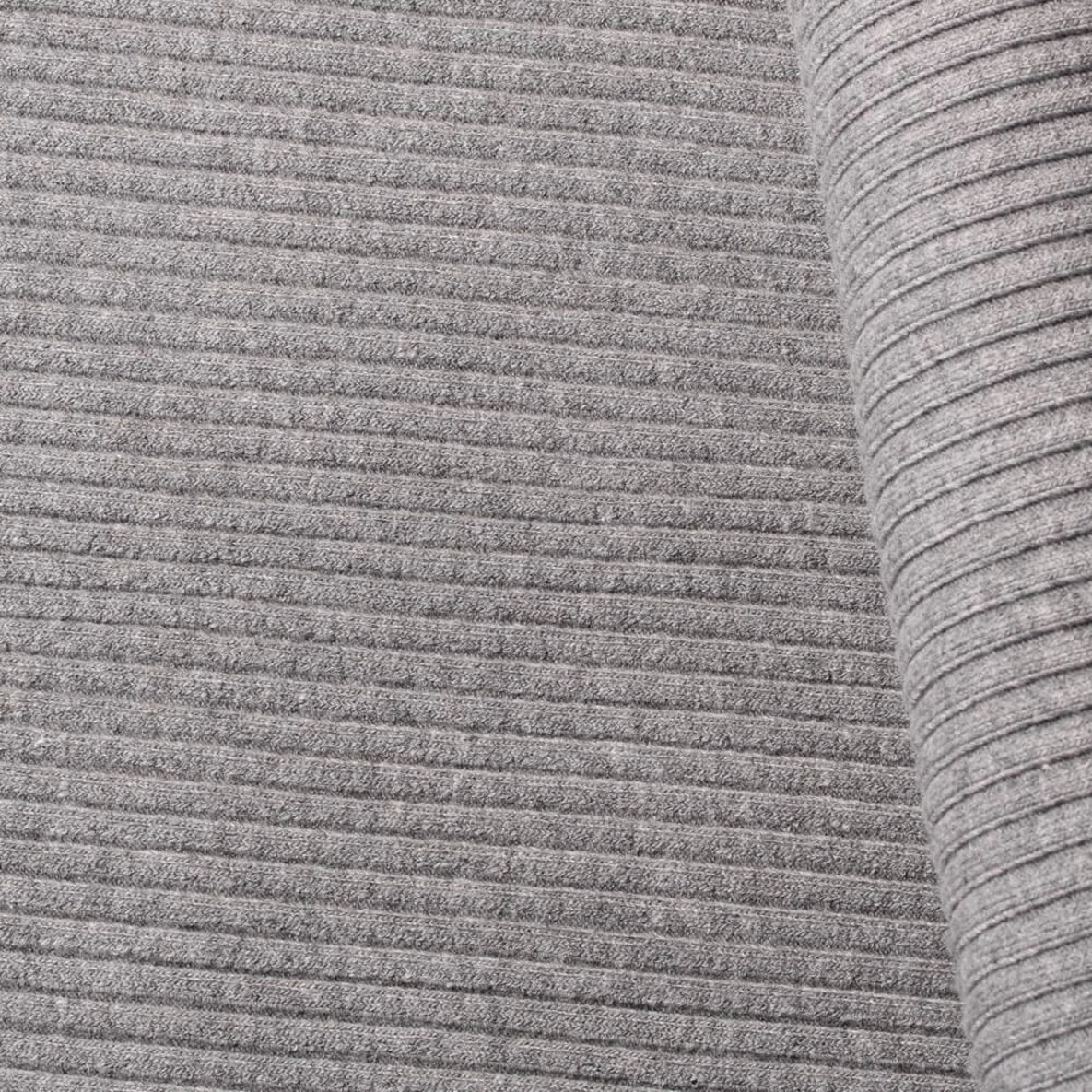 Heavy Rib Bündchen meliert "Paul" Lichtgrau