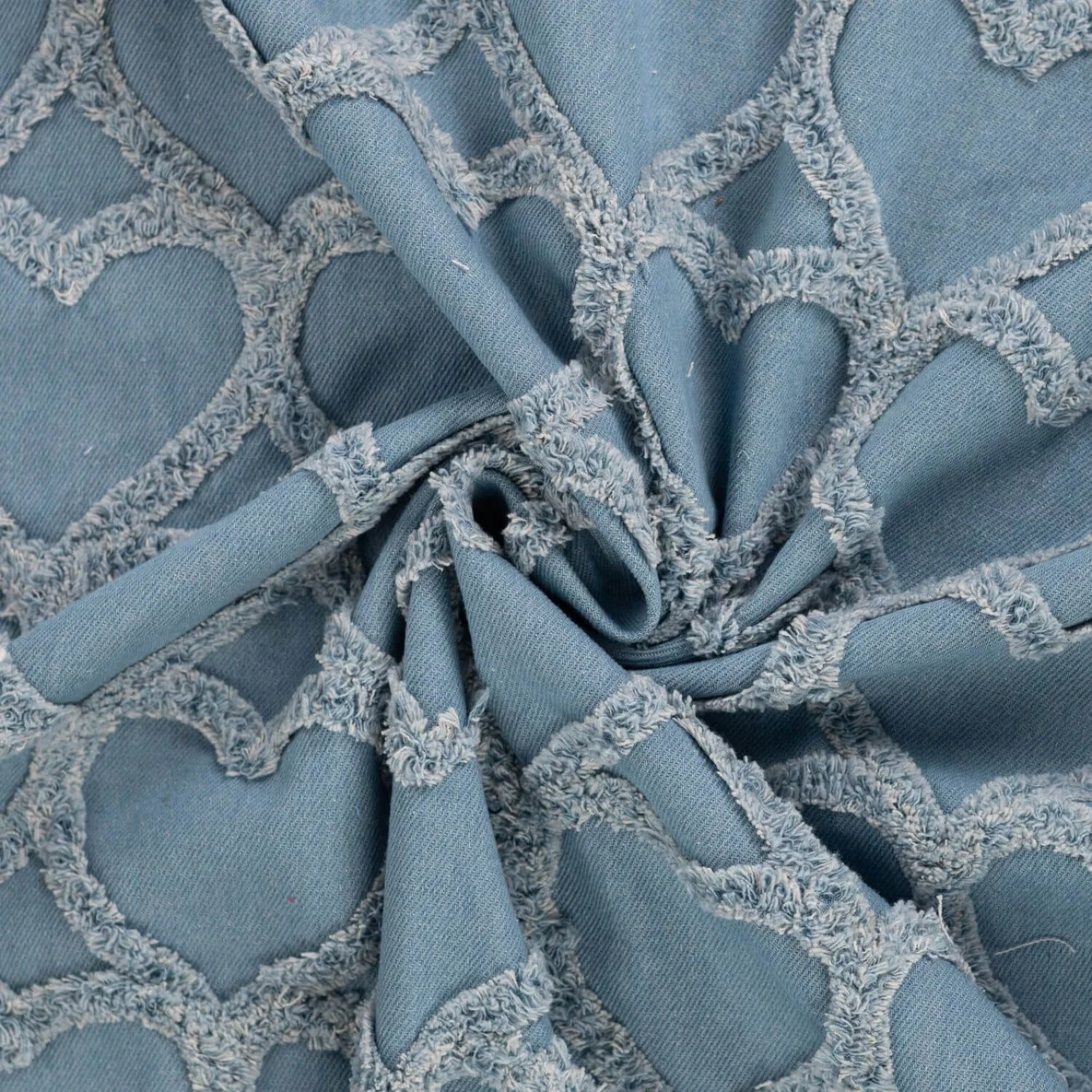 Hosenjeans Fransen Herzen Hellblau