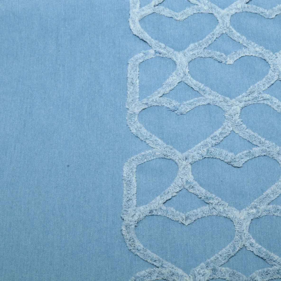 Hosenjeans Fransen Herzen Hellblau