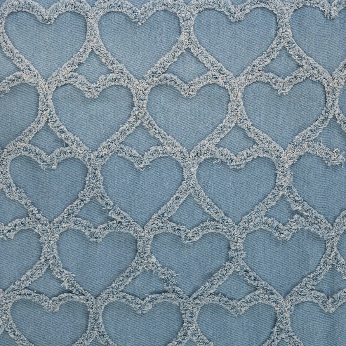 Hosenjeans Fransen Herzen Hellblau