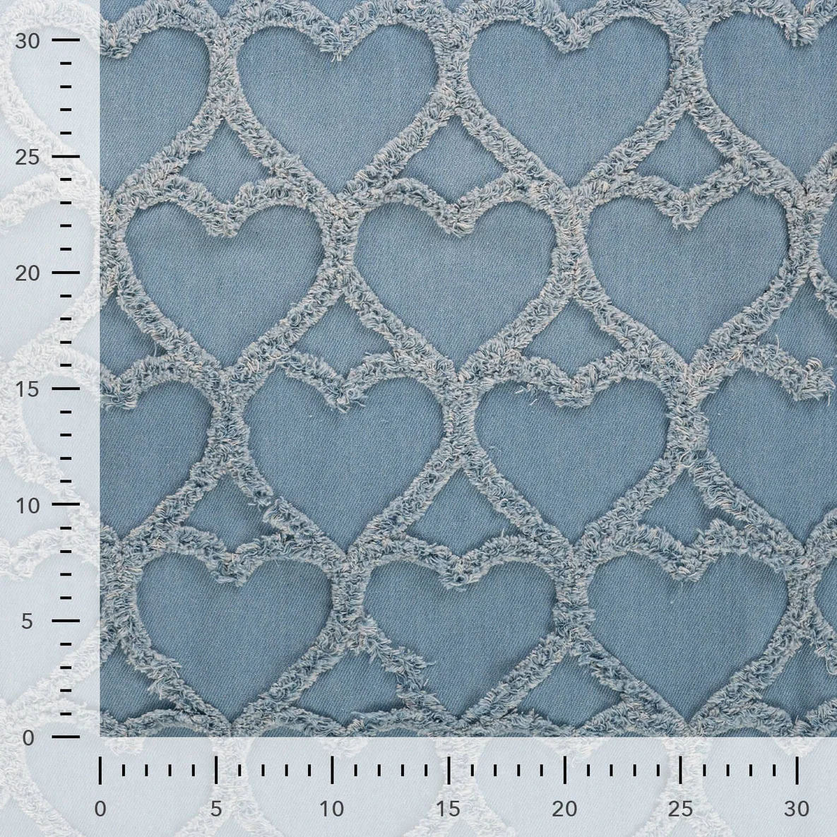 Hosenjeans Fransen Herzen Hellblau