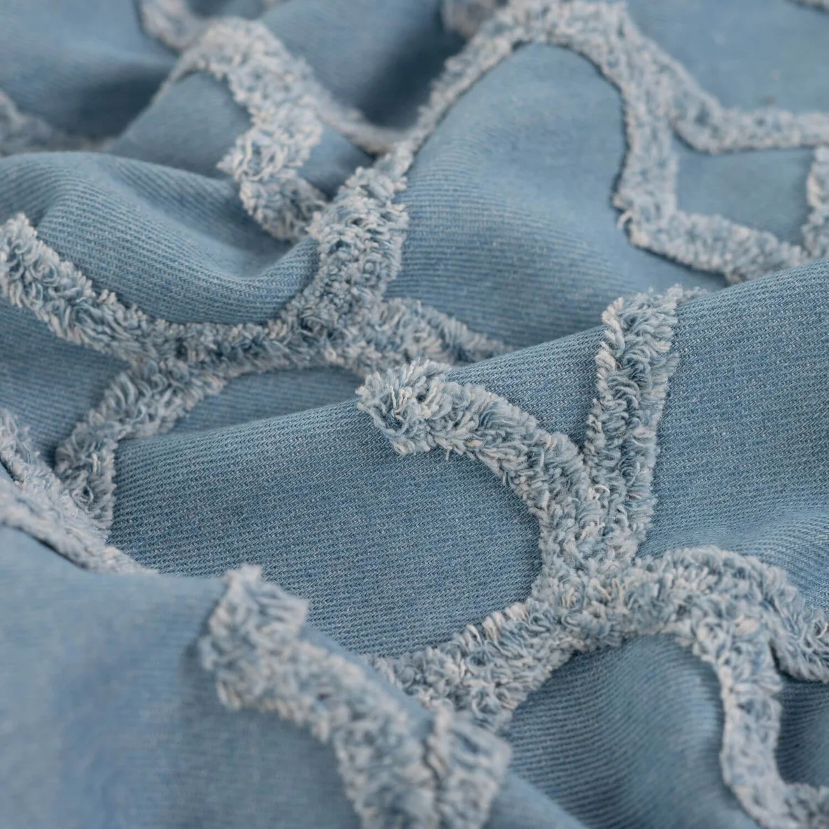 Hosenjeans Fransen Herzen Hellblau