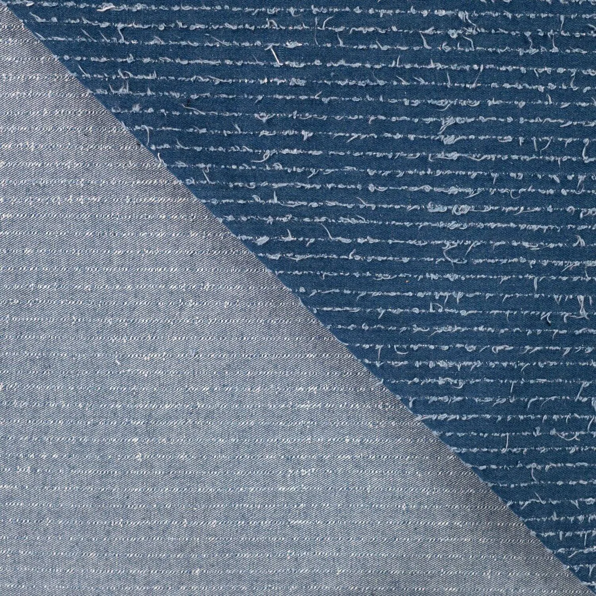 Hosenjeans Fransen Streifen Blau