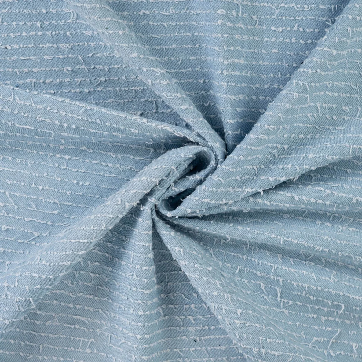 Hosenjeans Fransen Streifen Hellblau