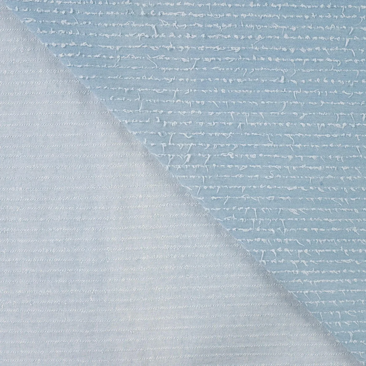 Hosenjeans Fransen Streifen Hellblau