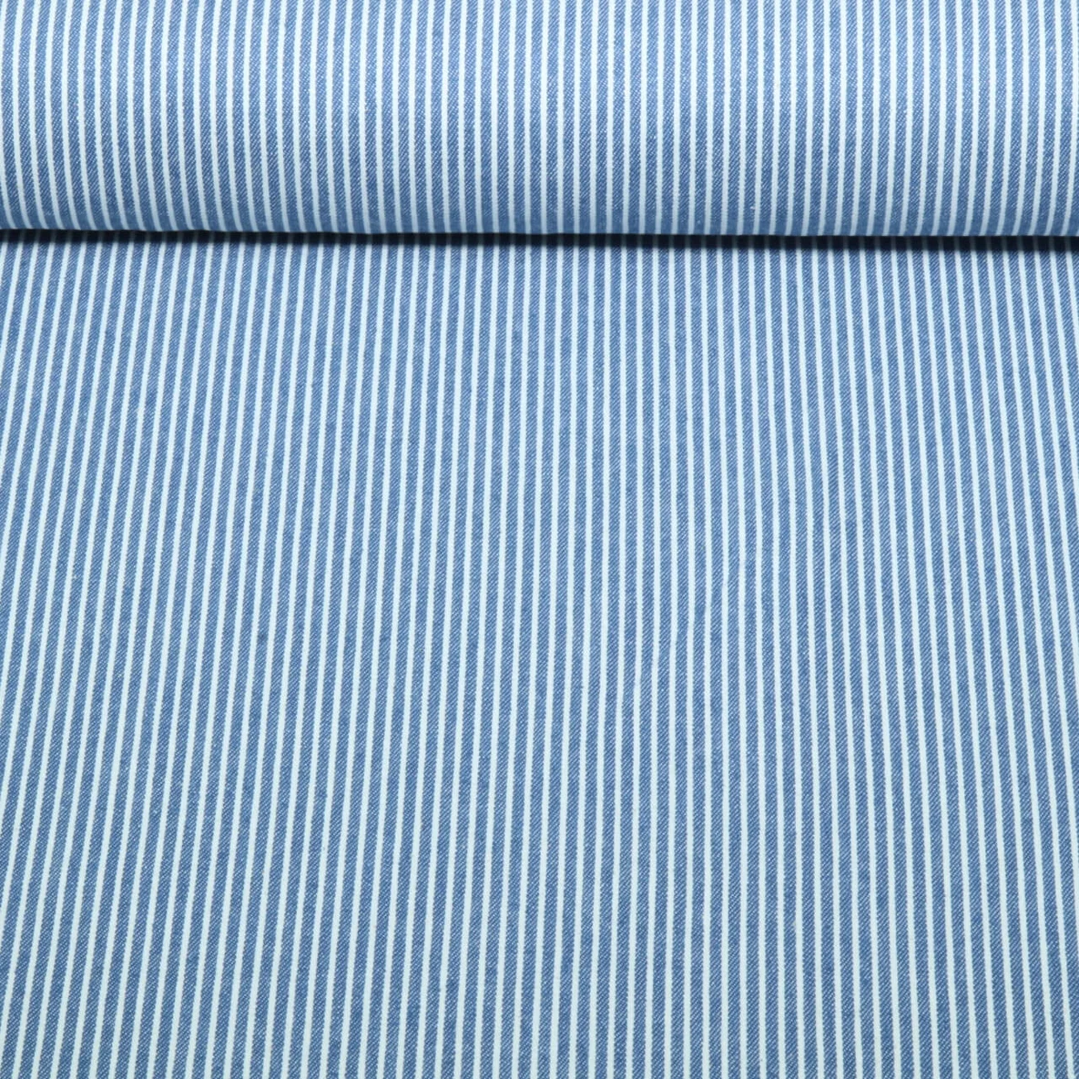 Hosenjeans Streifen Mittelblau Weiß