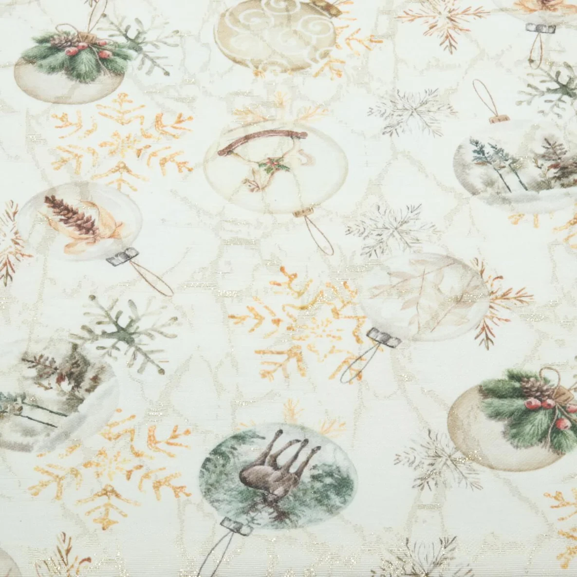 Jacquard-Canvas Christbaumkugeln Beige