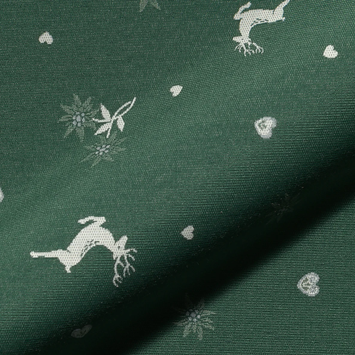 Jacquard Canvas - Landhaus Doubleface Hirsche Grün Beige