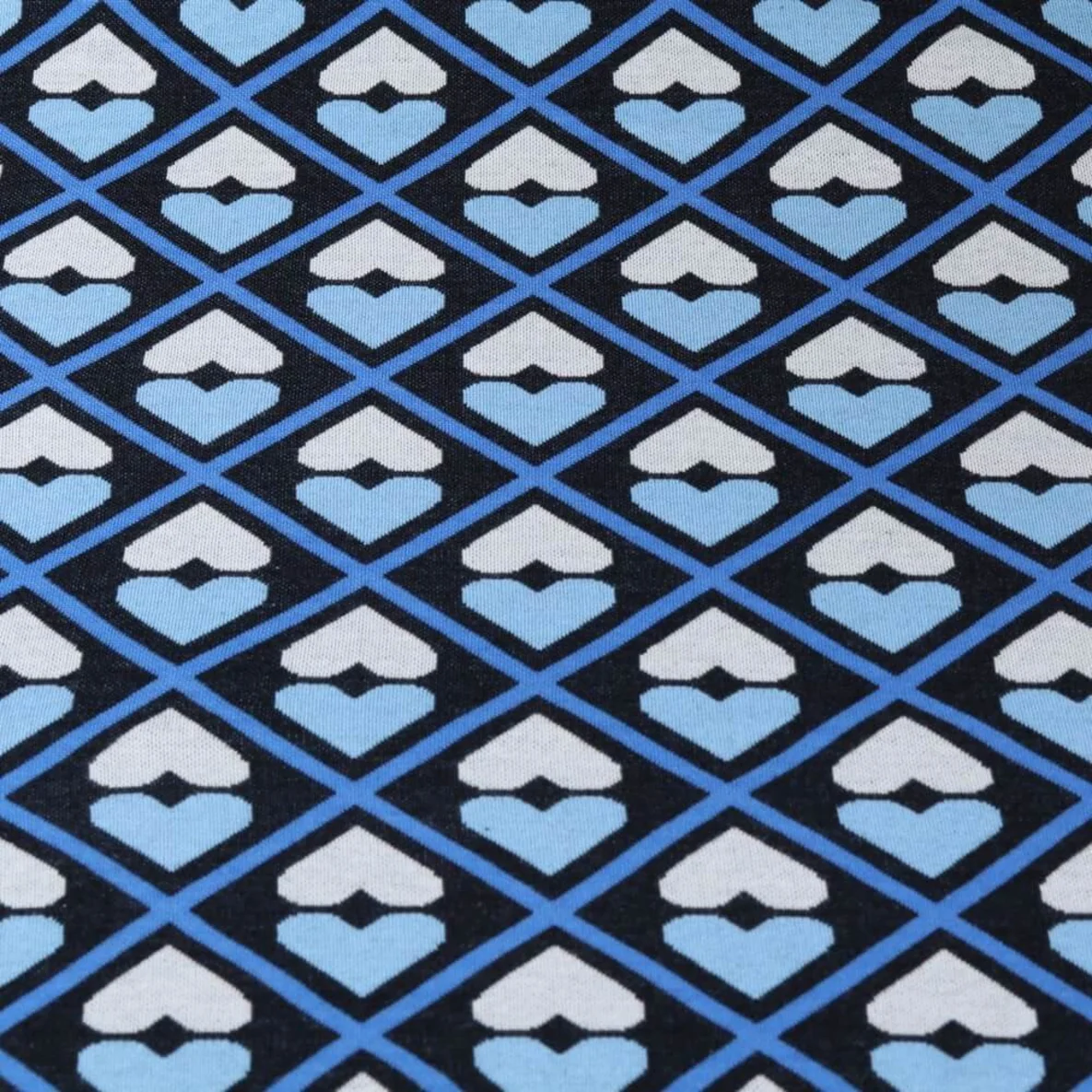 Jacquard Jersey "ASS" Schwarz Blau