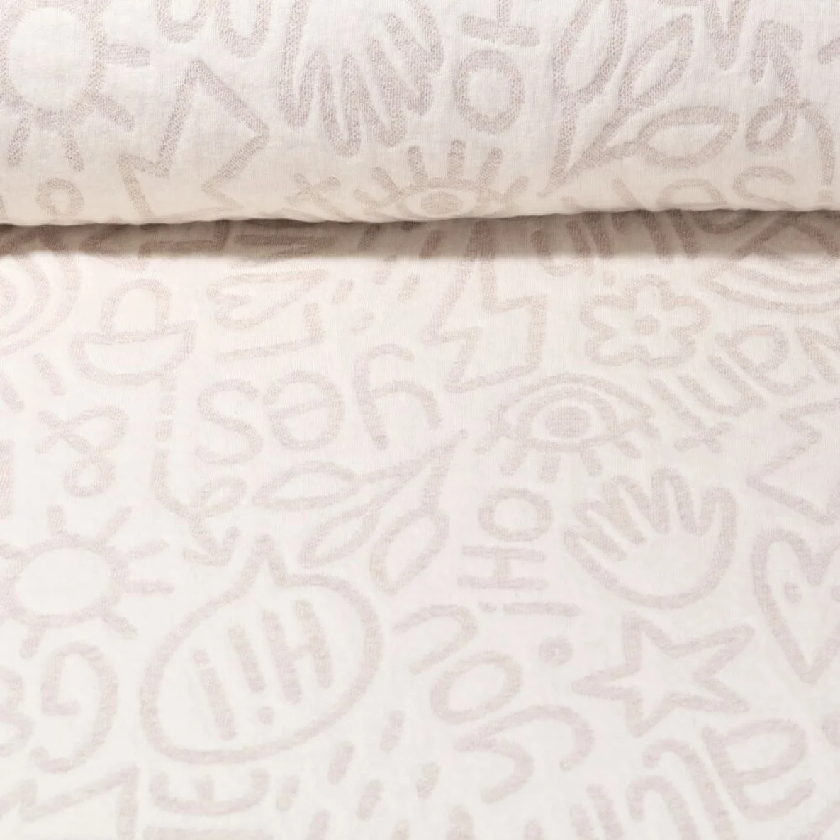 Jacquard Jersey "All I Want Stepper" Ecru