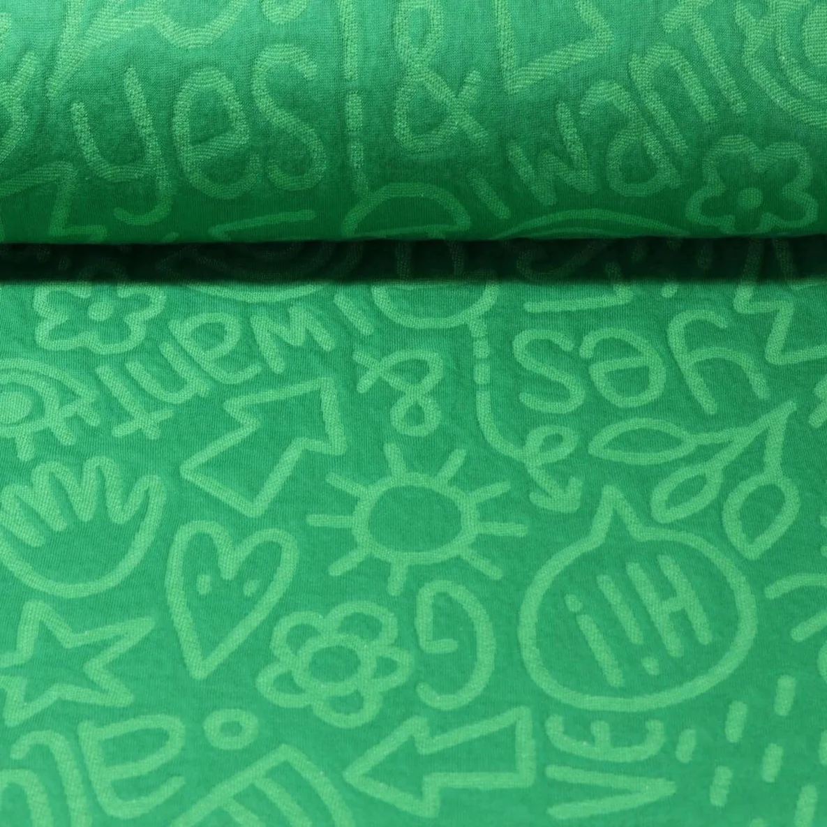 Jacquard Jersey "All I Want Stepper" Grün