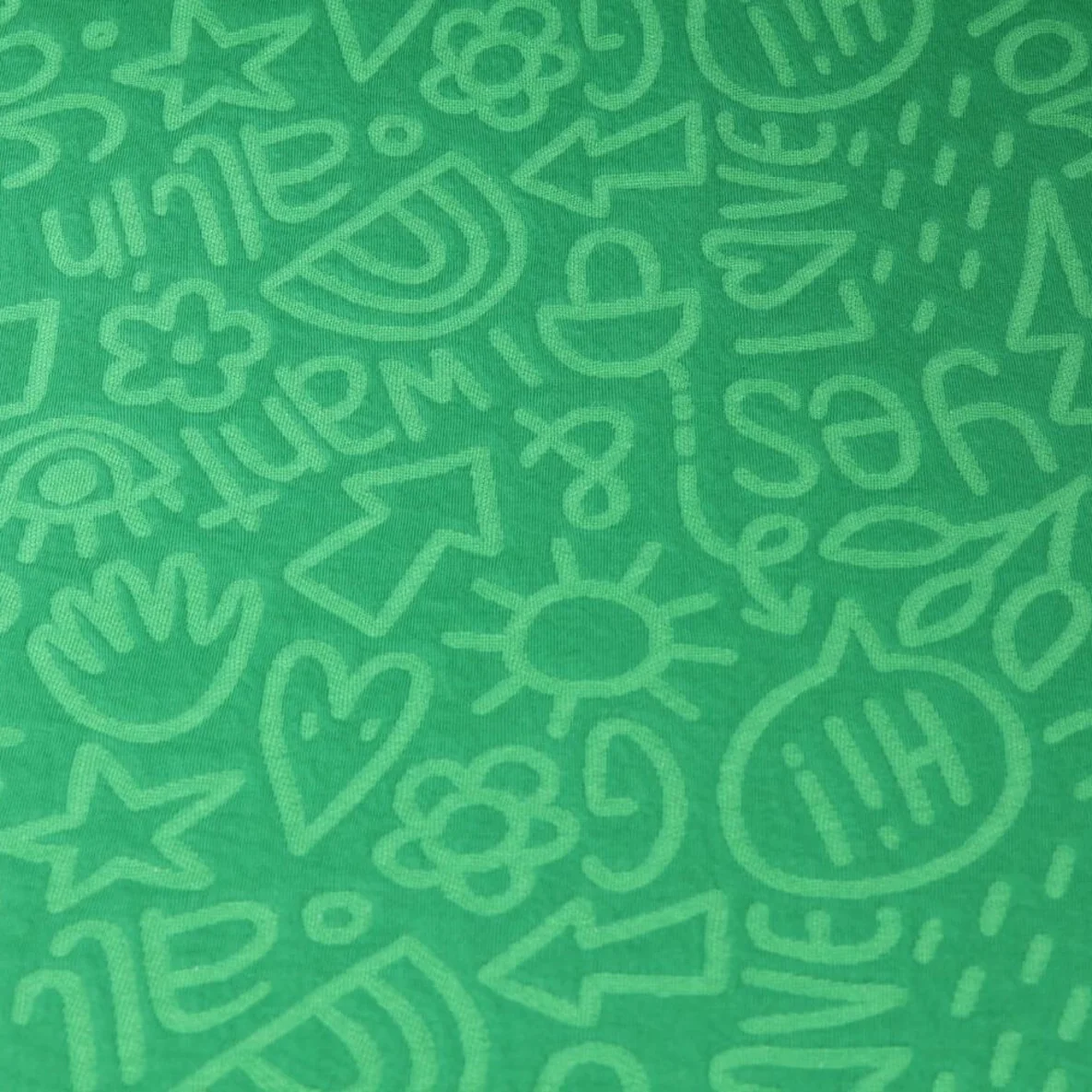 Jacquard Jersey "All I Want Stepper" Grün