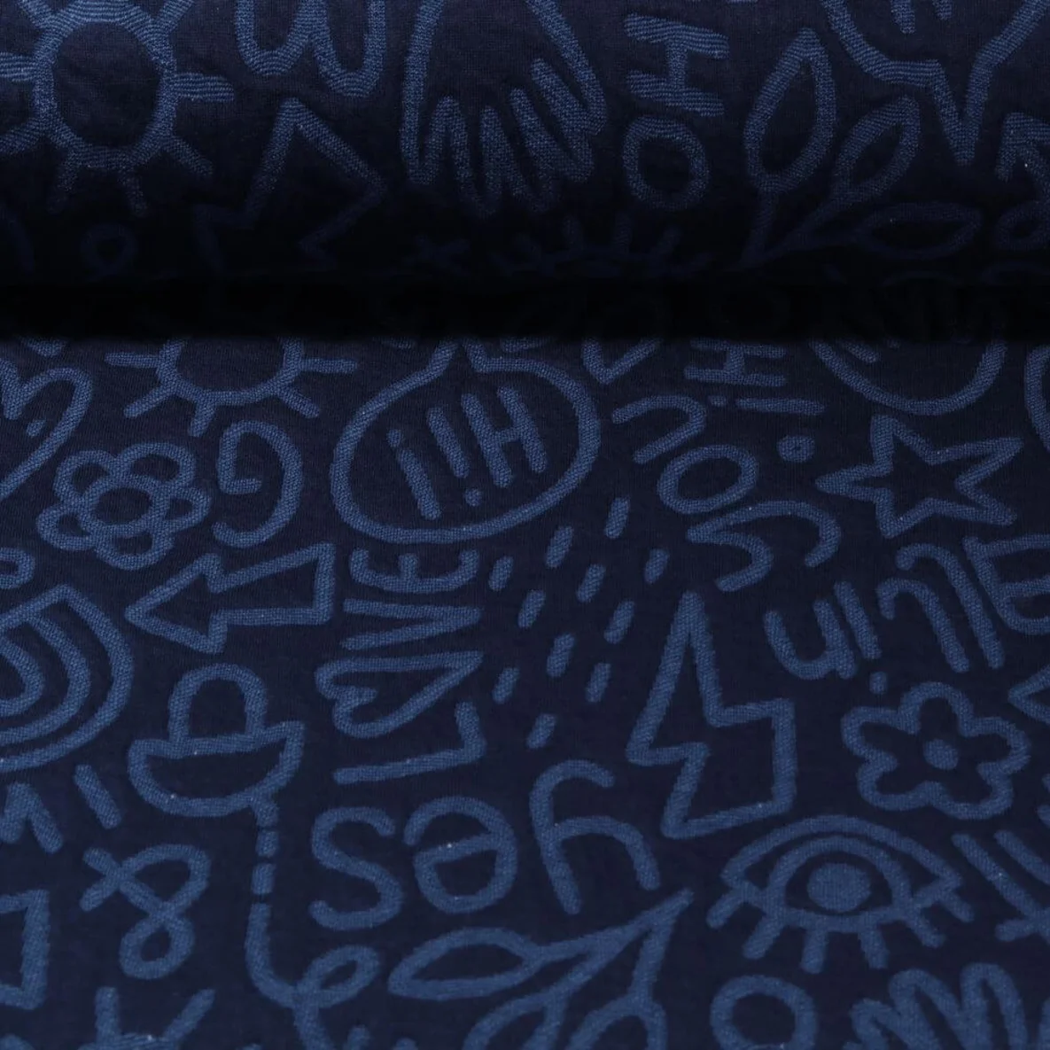 Jacquard Jersey "All I Want Stepper" Navy