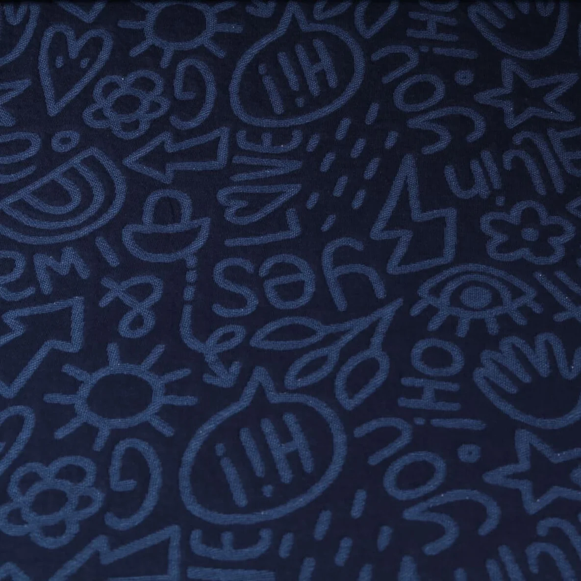 Jacquard Jersey "All I Want Stepper" Navy