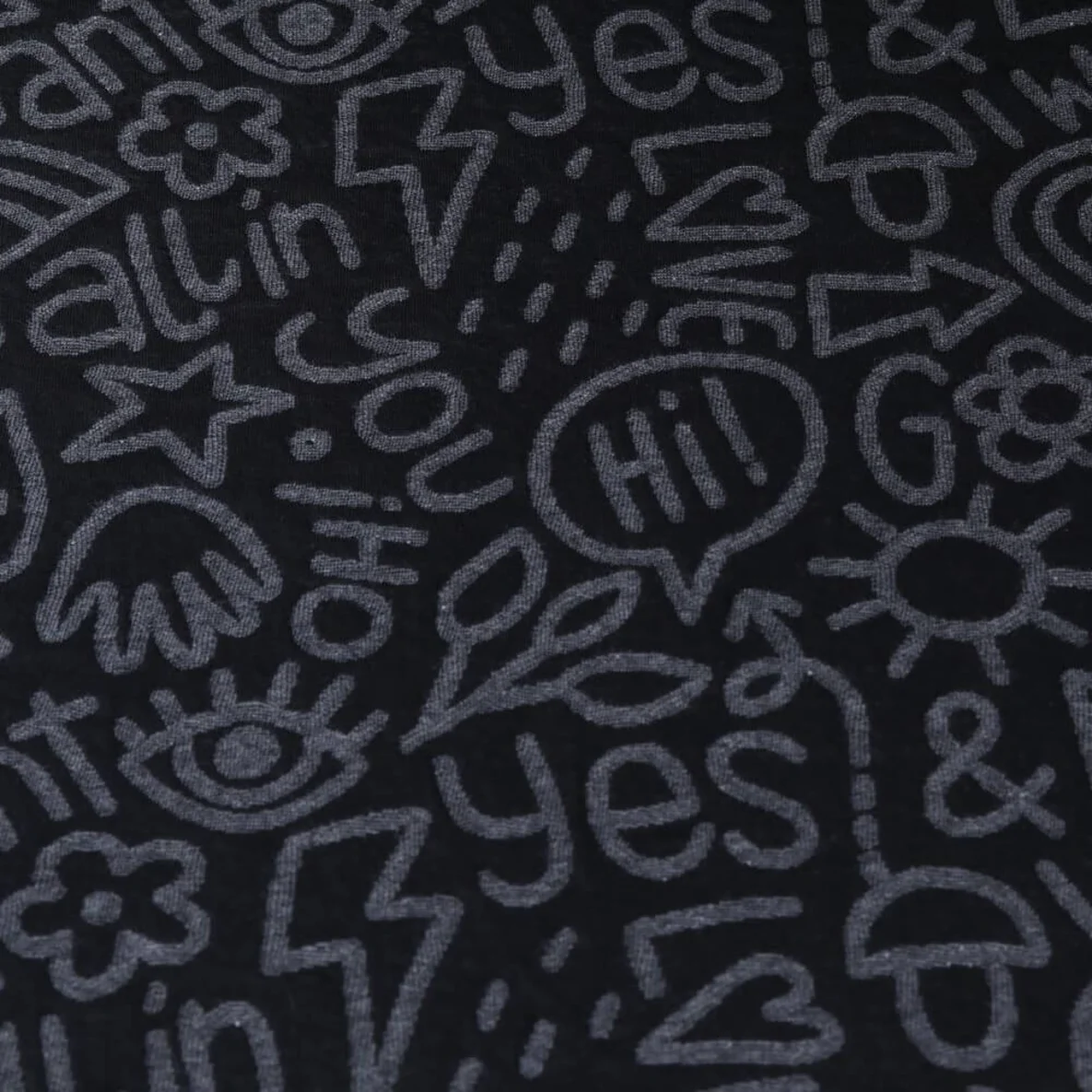 Jacquard Jersey "All I Want Stepper" Schwarz